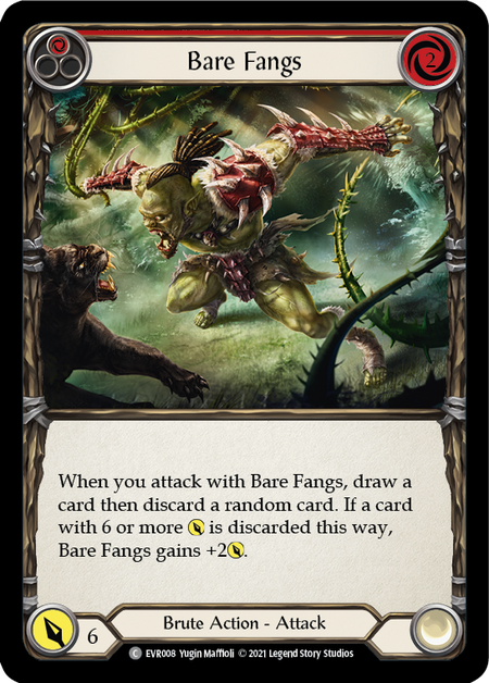 Bare Fangs (Red) | Common [Rainbow Foil] - First Edition