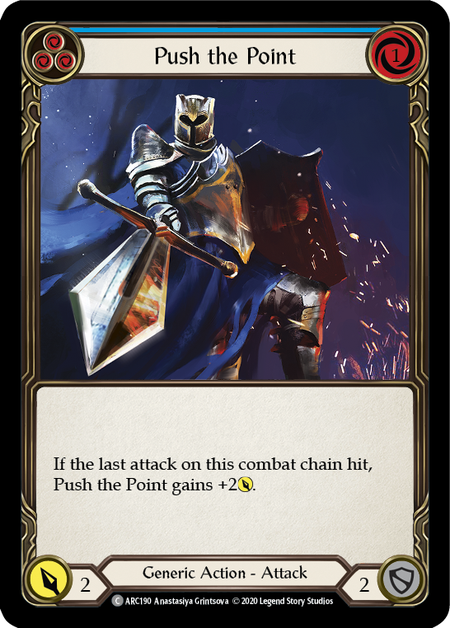 Push the Point (Blue) | Common [Rainbow Foil] - Unlimited