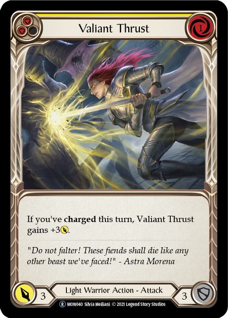 Valiant Thrust (Yellow) | Rare [Rainbow Foil] - Unlimited